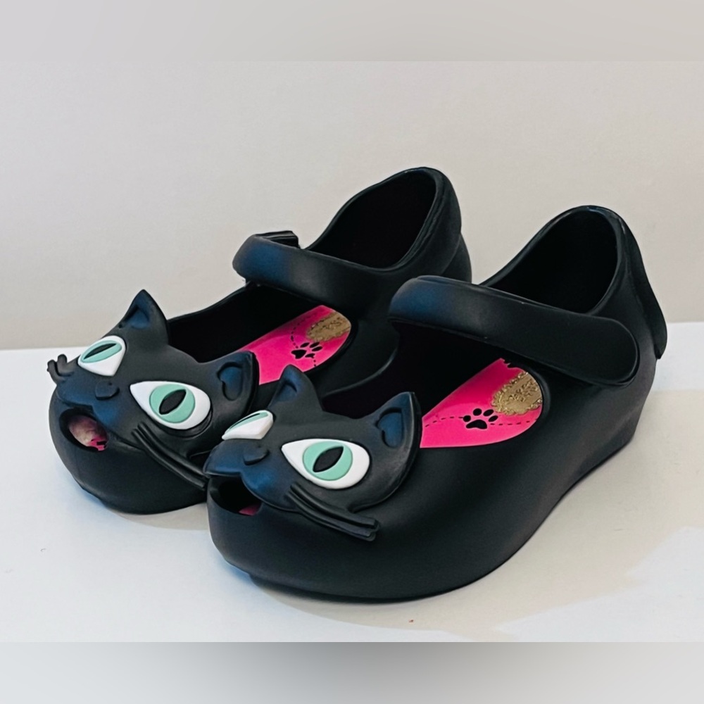 Mini Melissa Jelly Black Cat Toddler Sandals